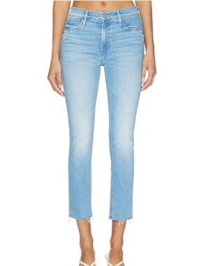 Mother Jeans The Mid Rise Dazzler Crop Ankle Fray Jeans 28